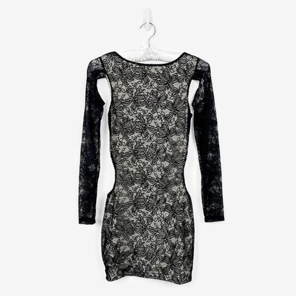 NBD Wilder Mini Dress Size S Black Lace Cut Out Bodycon Glam Sexy Cocktail Party